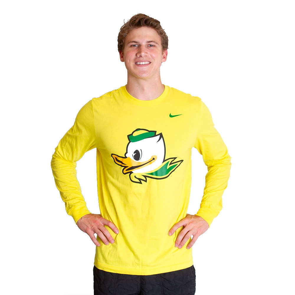 Fighting Duck, Nike, Yellow, Long Sleeve, Cotton, Men, T-Shirt, 798502